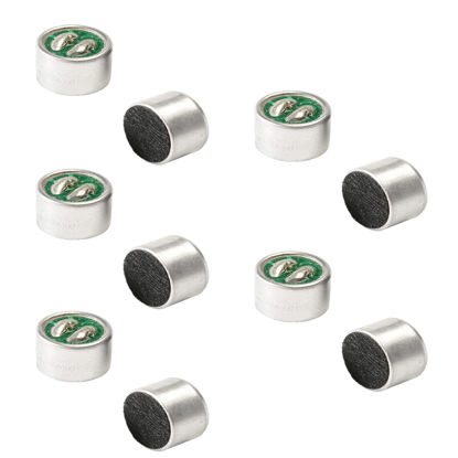 Picture of Fielect 20Pcs 9767-60DB Electret Microphone Pickup 9.7mm x 7mm Cylindrical Condenser MIC with Solder Joint for PCB