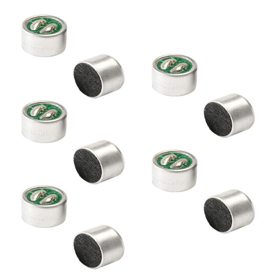 Picture of Fielect 20Pcs 9767-60DB Electret Microphone Pickup 9.7mm x 7mm Cylindrical Condenser MIC with Solder Joint for PCB
