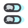 Picture of SOLUSTRE 2 pcs Elephant Pattern Webcam Slide Privacy Sliding Laptop Computer Tablet Cute Webcam Hider Accessory
