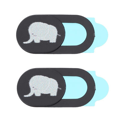 Picture of SOLUSTRE 2 pcs Elephant Pattern Webcam Slide Privacy Sliding Laptop Computer Tablet Cute Webcam Hider Accessory