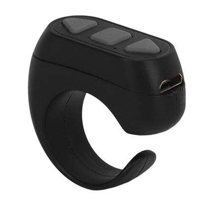 Picture of Bluetooth Remote Control Page Turner, for Kindle App Remote Scrolling Ring Clicker, Bluetooth Video Shooting Ring Controller, for iOS, for Android Phones (Black)