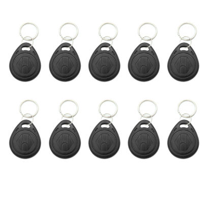 Picture of 10pcs Plastic 125KHZ Rewritable Writable ID Cards Keyfobs RFID Copy Key Tags Handheld RFID Copier Writer Readers Duplicator-Re-Writable,Black