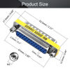 Picture of Fielect DB25 VGA Gender Changer 25 Pin Female to Male 2-Row Mini Gender Changer Coupler Adapter Connector for Serial Applications Blue Pack of 1