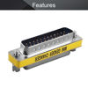 Picture of Fielect DB25 VGA Gender Changer 25 Pin Female to Male 2-Row Mini Gender Changer Coupler Adapter Connector for Serial Applications Blue Pack of 1