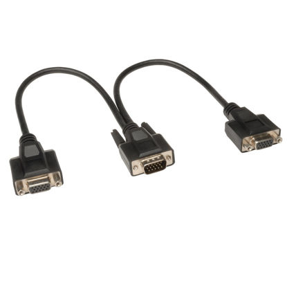 Picture of Tripp Lite High Resolution VGA Monitor Y Splitter Cable (HD15 M to 2x HD15 F) 1-ft.(P516-001-HR)