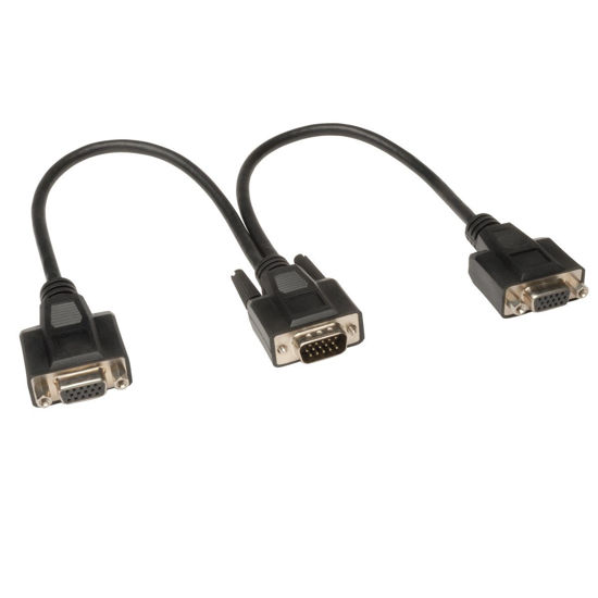 Picture of Tripp Lite High Resolution VGA Monitor Y Splitter Cable (HD15 M to 2x HD15 F) 1-ft.(P516-001-HR)