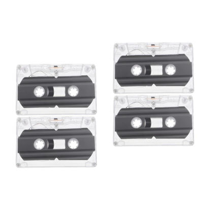 Picture of OSALADI 4 Pcs Audio Tape 30 Min Cassette Tape 30 Minute Cassettes Standard Size Cassettes Blank Cassette Tapes for Recording Transparent Cassettes Tapes Low Noise Plastic Recorder