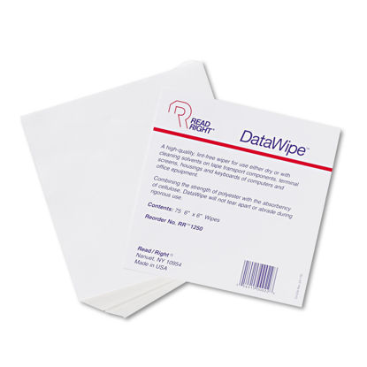 Picture of Read Right RR1250 DataWipe Office Equipment Cleaner Cloth 6 x 6 White 75/Pack