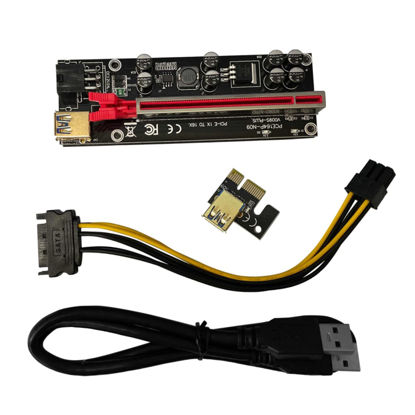 Picture of OSALADI 1 Set Adapter Cable Pci Express Riser Pci Express Extender Pcie Riser Pci-e Card Adapter Computer Adapter Pci Express Extension Adapter Graphics Card 16x Gpu Red