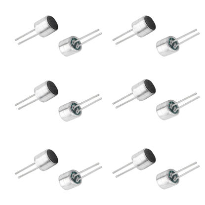 Picture of Fielect 30Pcs 6050P-54DB Electret Microphone Pickup 6mm x 5mm Cylindrical Condenser MIC with Pins