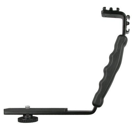Picture of Foto4easy Heavy Duty Photo Video LED Light L Bracket Mount 2 Hot Shoe Mount for Camera Mic