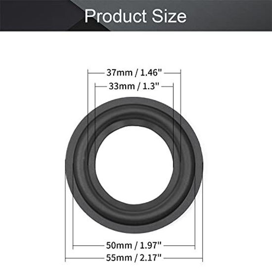 Picture of Fielect 2inch/55mm Speaker Rubber Edge Surround Rings Replacement Parts for Speaker Repair or DIY 2Pcs