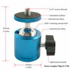 Picture of EXMAX 1/4” Mini Ball Head 360 Degree Swivel Tripod Head Aluminum Alloy Body with Standard 1/4” Screw Thread Base for Monopod Bracket Light Stand Compatible with HTC Vive Gopro - 2 Pack Blue