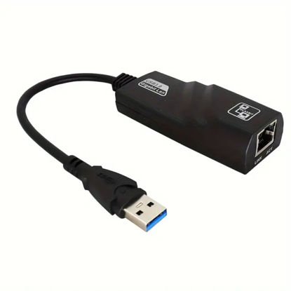 Picture of USB to Ethernet Adapter, Supports Nintendo Switch, Foldable USB 3.0 to Gigabit Ethernet LAN Network Adapter, Network Gigabit RJ45 LAN 10 100 1000 Mbps Supports Windows, Linux, Apple MacBook OS