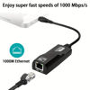 Picture of USB to Ethernet Adapter, Supports Nintendo Switch, Foldable USB 3.0 to Gigabit Ethernet LAN Network Adapter, Network Gigabit RJ45 LAN 10 100 1000 Mbps Supports Windows, Linux, Apple MacBook OS