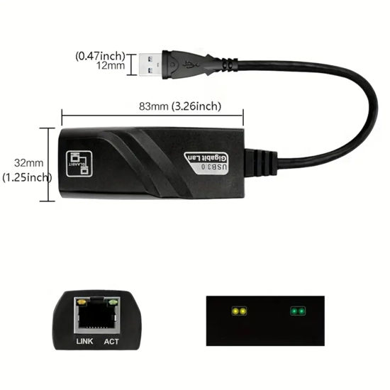 GetUSCart- USB to Ethernet Adapter, Supports Nintendo Switch, Foldable ...
