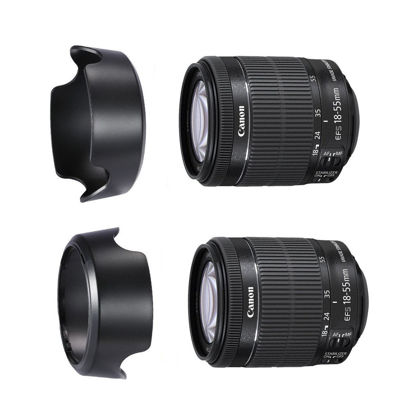 Picture of CamDesign Canon EW-60C Dedicated Reversible Lens Hood Compatible with Canon EF-S USM 18-55mm f/3.5-5.6 is, II, is, 28-80mm f/3.5-5.6 II, II USM, III, IV, V, 28-90mm f/4.0-5.6 Lenses