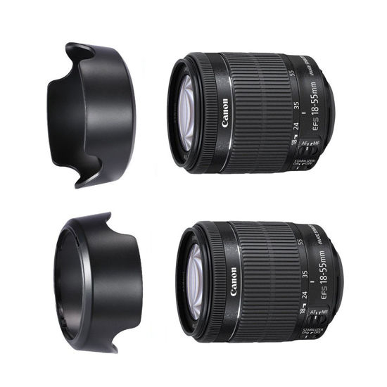 Picture of CamDesign Canon EW-60C Dedicated Reversible Lens Hood Compatible with Canon EF-S USM 18-55mm f/3.5-5.6 is, II, is, 28-80mm f/3.5-5.6 II, II USM, III, IV, V, 28-90mm f/4.0-5.6 Lenses