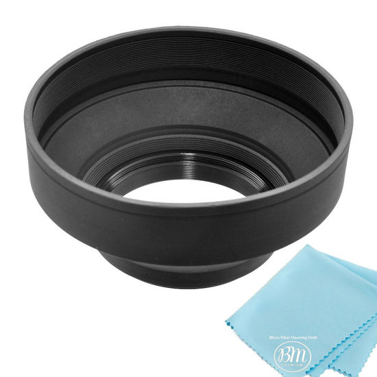 Picture of 52mm Soft Lens Hood for Canon EOS M50 II with 55-200mm, EOS R10 18-45mm, EF-S 24mm f/2.8, Fuji XT-200 15-45mm, Nikon Z5 24-50mm, Nikkor Z 40mm f/2, D3300, D5100, D5200, D5300, D5500 with 18-55mm Lens