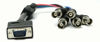 Picture of AYA 1Ft (1 Foot) Coax VGA (HD15) Male to 5-BNC Female RGBHV Monitor Cable 26AWG