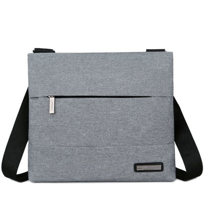 Picture of Outdoor Nylon Messenger Crossbody Shoulder Bags Case for iPad Air 10.5 / iPad Pro 11 / iPad 10.2 / Tab P10 / Tab M10 10.1 / Tab E10 101. / IdeaPad D330 10.1 / Voyo i8 9. 7 Tablet (Gray)