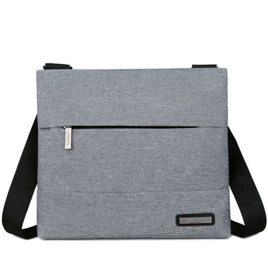 Picture of Outdoor Nylon Messenger Crossbody Shoulder Bags Case for iPad Air 10.5 / iPad Pro 11 / iPad 10.2 / Tab P10 / Tab M10 10.1 / Tab E10 101. / IdeaPad D330 10.1 / Voyo i8 9. 7 Tablet (Gray)