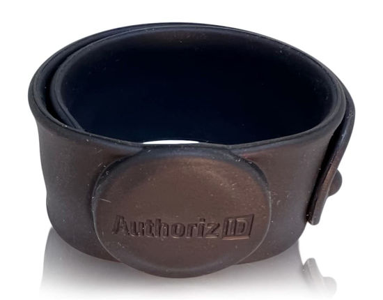 Picture of 2 Black 26 Bit Proximity Slap On Wristbands AuthorizID Weigand Prox Wrist Band Compatable with ISOProx 1386 1326 H10301 Format Readers. Works with The vast Majority of Access Control Systems