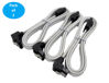 Picture of MICRO CONNECTORS 20in SATA III Straight to Right Angle Sleeved Cable with Locking Latch (White, 3 Pack)