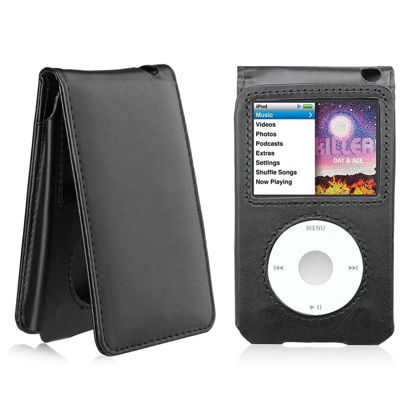Picture of Leather Protective Shell Case Cover for Apple iPod Classic 6th 7th 80GB, 120GB Thin 160GB and iPod Video 5th 30gb with Belt Clip + Screen Protector-10.5mm Thickness Thin Version