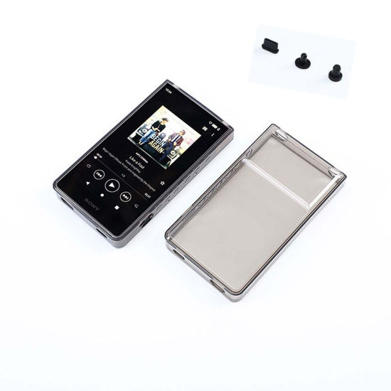 Picture of Soft Transparent Protective Shell Skin Case Cover for Sony Walkman NW-ZX700 NW-ZX706 NW-ZX707 with Dust Plug (Clear Black)