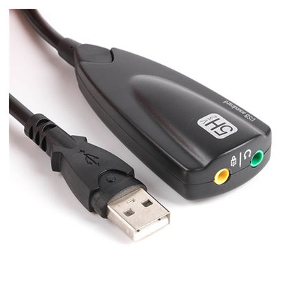 Picture of USB Sound Card 7.1 Channel Adapter 5HV2 3D A-dio Headset Microphone 3.5mm Compatible Lap/top PC Professional Antimagnetic External 30cm(Black)