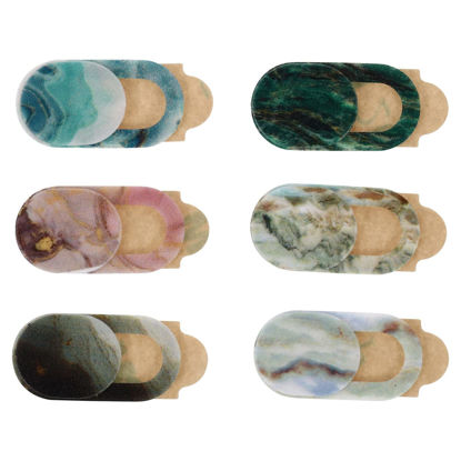 Picture of Hemobllo Webcam Cover - 6 Pcs Marble Laptop Camera Cover Slide Camera Blocker Web Cam Cover Sliders for Computer Cell Phone PC Tablet Notebook
