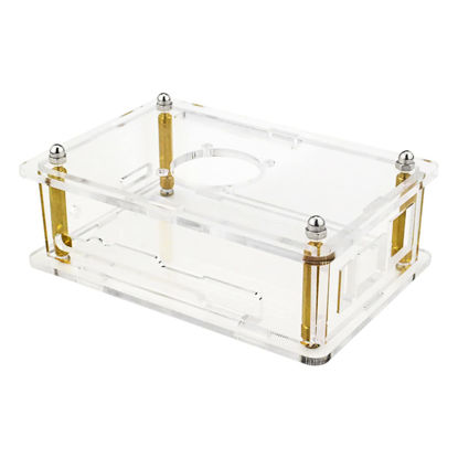 Picture of Acrylic Enclosure Clear Box Protective Shell Cover + Cooling Fan for Orange Pi 5