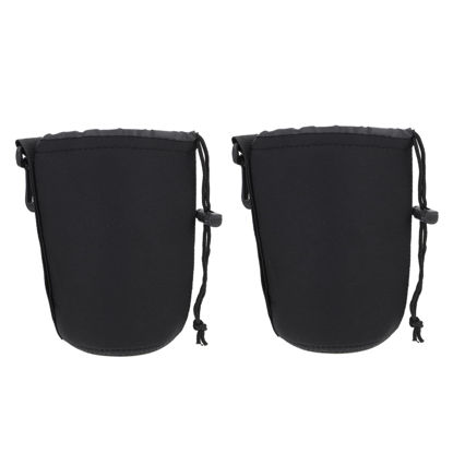 Picture of SHOWERORO 2pcs Camera Lens Bag Lens Cases Camera Tool Bag Camera Bag Dividers Insert Camera Lens Container Plug Ins Bag for Dslr Camera Lens Light Filter Protective Bag Neoprene Travel