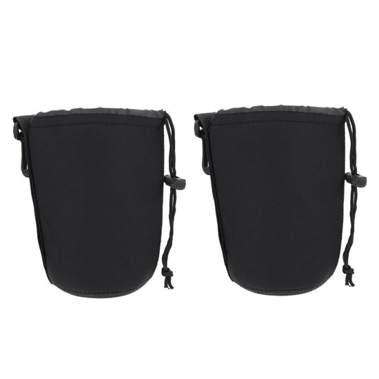 Picture of SHOWERORO 2pcs Camera Lens Bag Lens Cases Camera Tool Bag Camera Bag Dividers Insert Camera Lens Container Plug Ins Bag for Dslr Camera Lens Light Filter Protective Bag Neoprene Travel