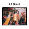 Picture of 60 Inch 16:9 HD Projector Screen Portable Foldable Anti-Crease White Projector Curtain Projection Screen 4:3 Indoor Outdoor Projector Movies Screen for Home Theater Office Footboll