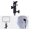 Picture of Acouto E Type Camera Flash Stand Bracket, Aluminum Alloy Light Stand Bracket Hot Shoe Mount Adapter Umbrella Reflector Holder