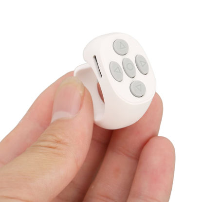 Picture of Page Turner, Fingertip Bluetooth Remote Control, Video Scrolling Ring and Camera Shutter Remote for, for iOS 15.0, for Android (White)