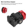 Picture of Sanpyl Mini Cold Shoe Adapter, Aluminum Alloy Monitor 360°Ball Head Tripod Cold Shoe Mount Adapter, 1/4 Inch Screw for SLR Camera(red)