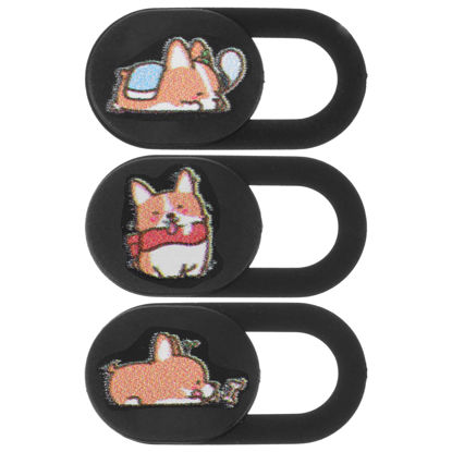 Picture of PRETYZOOM 3Pcs Webcam Cover Slide Cute Pattern Laptop Camera Cover Web Camera Lens Cover Camera Blocker Protect Privacy for Computer Laptop Desktop PC Smartphone