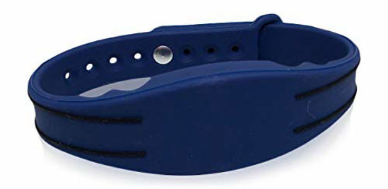 Picture of 2 Dark Blue Adjustable 26 Bit Proximity Wristbands AuthorizID Weigand Prox Wrist Band Compatable with ISOProx 1386 1326 H10301 Format Readers. Works with The vast Majority of Access Control Systems