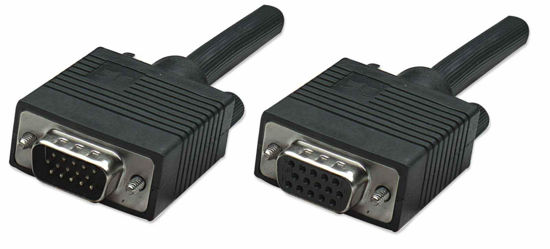 Picture of MANHATTAN SVGA Extension Cable HD 15 M - HD 15 (Female) 3 M (10 Ft.), Black (313599)