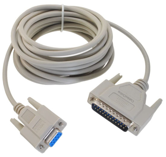 Picture of CablesOnline, 15ft Null Modem DB9 Female to DB25 Male Serial Data Transfer Cable, NM-315