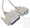 Picture of CablesOnline, 15ft Null Modem DB9 Female to DB25 Male Serial Data Transfer Cable, NM-315