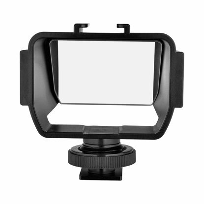 Picture of Andoer Camera Selfie Vlog Folding Mirror with 3 Cold Shoe Mounts for Installing a Microphone. Mini LED Light. Compatible with Nikon Z6 / Z7 Sony A6000 / A6300 / A6500 / A72 Series / A73 Series