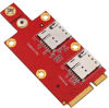 Picture of Toptekits M.2 (NGFF) Key B to Mini PCI-E Adapter for 3G/4G/5G Module with Dual Nano SIM Card Slot (with 2 Nano SIM Card Slots)