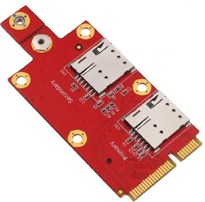 Picture of Toptekits M.2 (NGFF) Key B to Mini PCI-E Adapter for 3G/4G/5G Module with Dual Nano SIM Card Slot (with 2 Nano SIM Card Slots)