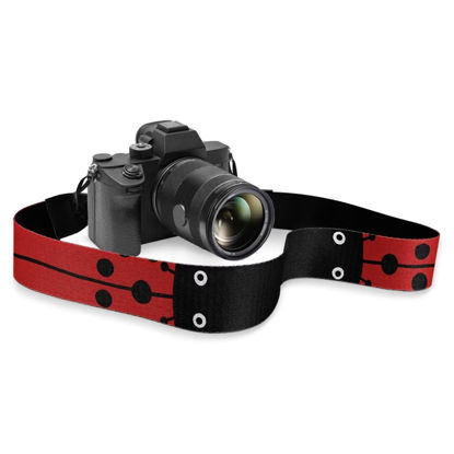 Picture of GLENLCWE Cartoon Ladybug Camera Strap,Adjustable Camera Strap for Photographers Soft Shoulder Neck Strap Replacement Fit Most Cameras