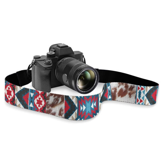 Picture of Goncariar Western Cowhide Camera Strap Neck Shoulder Strap with Quick Release Buckles for DSLR SLR Camera Sling Camera Straps for Photographers Camera Shoulder Strap Replacement Belt