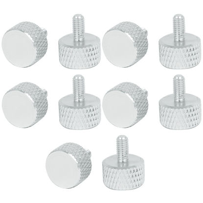 Picture of uxcell Computer PC Graphics Card M3x6mm Knurled Thumb Screws Silver Tone 10pcs